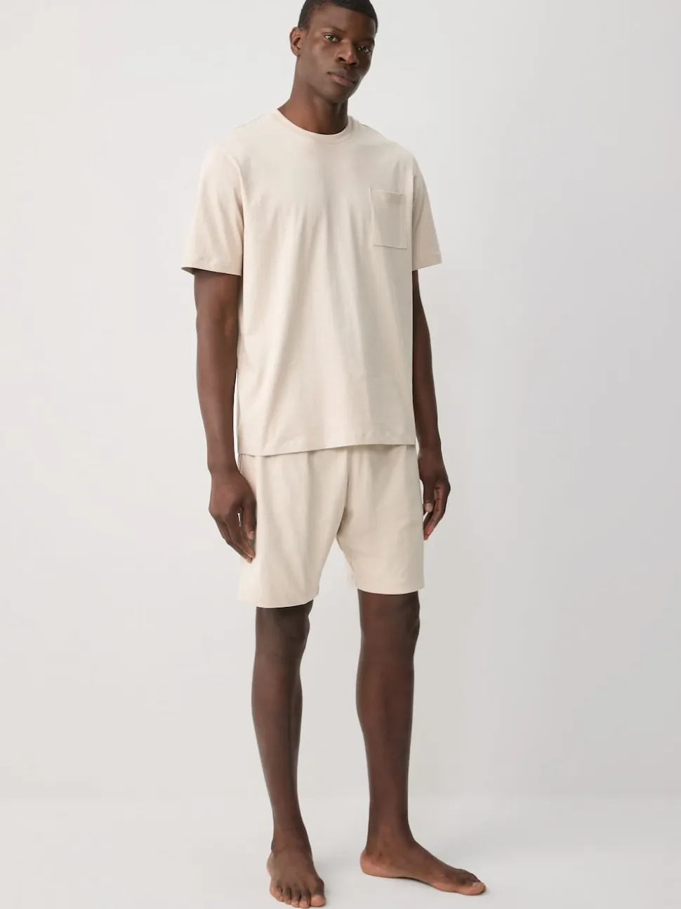 Black/Khaki Green/Ecru Jersey Pyjamas Shorts Set 3 Pack