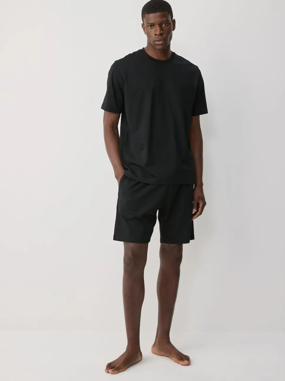 Black/Khaki Green/Ecru Jersey Pyjamas Shorts Set 3 Pack