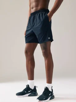 Black/Navy Blue 7 Inch Active Gym Sports Shorts 2 Pack