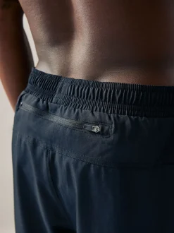 Black/Navy Blue 7 Inch Active Gym Sports Shorts 2 Pack