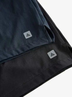 Black/Navy Blue 7 Inch Active Gym Sports Shorts 2 Pack