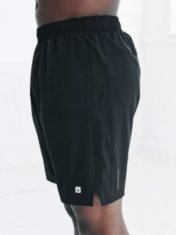 Black/Navy Blue 9 Inch Active Gym Sports Shorts 2 Pack