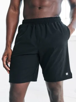 Black/Navy Blue 9 Inch Active Gym Sports Shorts 2 Pack