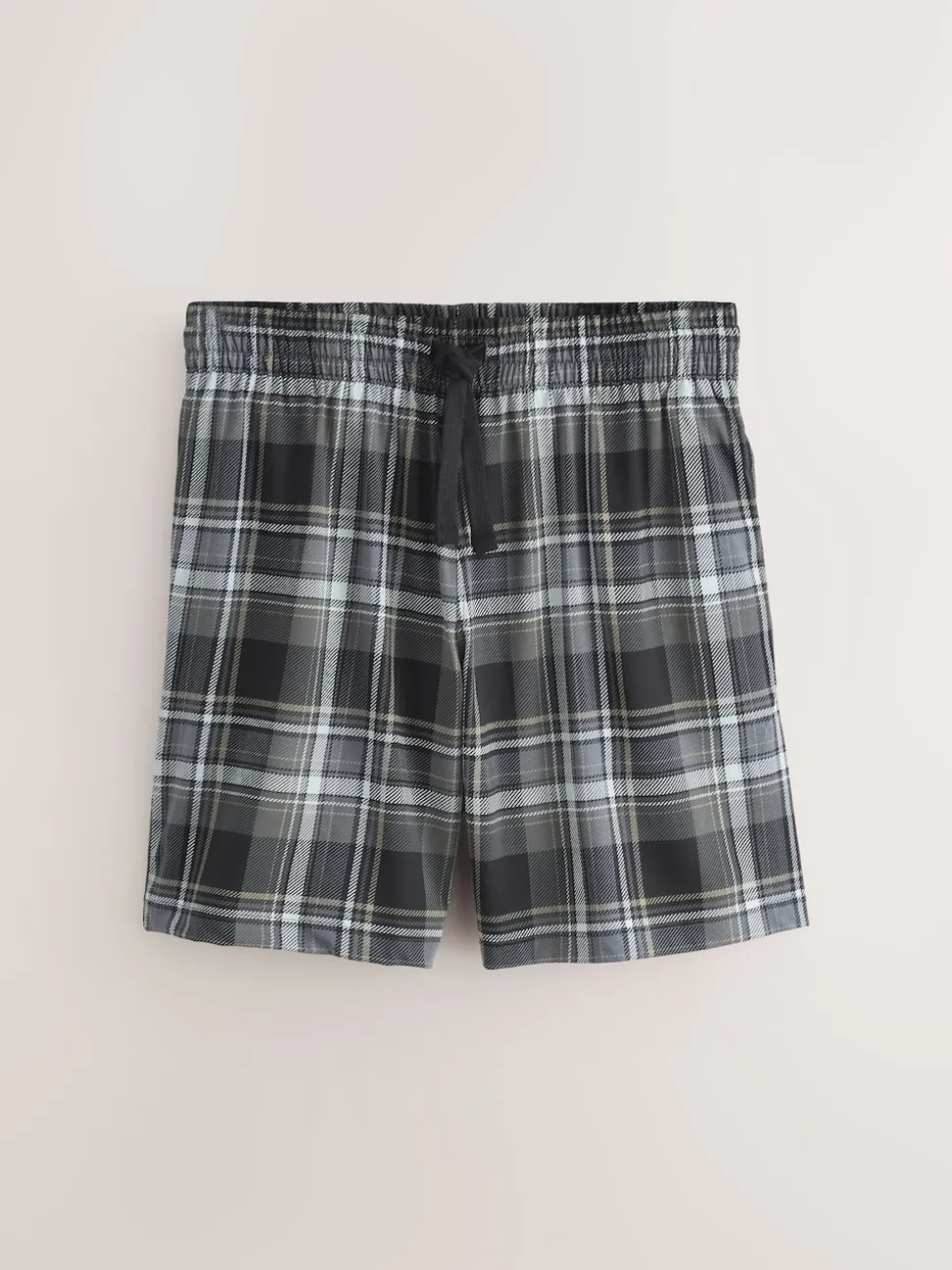 Black/Navy Blue Check Short Sleeve Jersey Pyjamas Set 2 Pack
