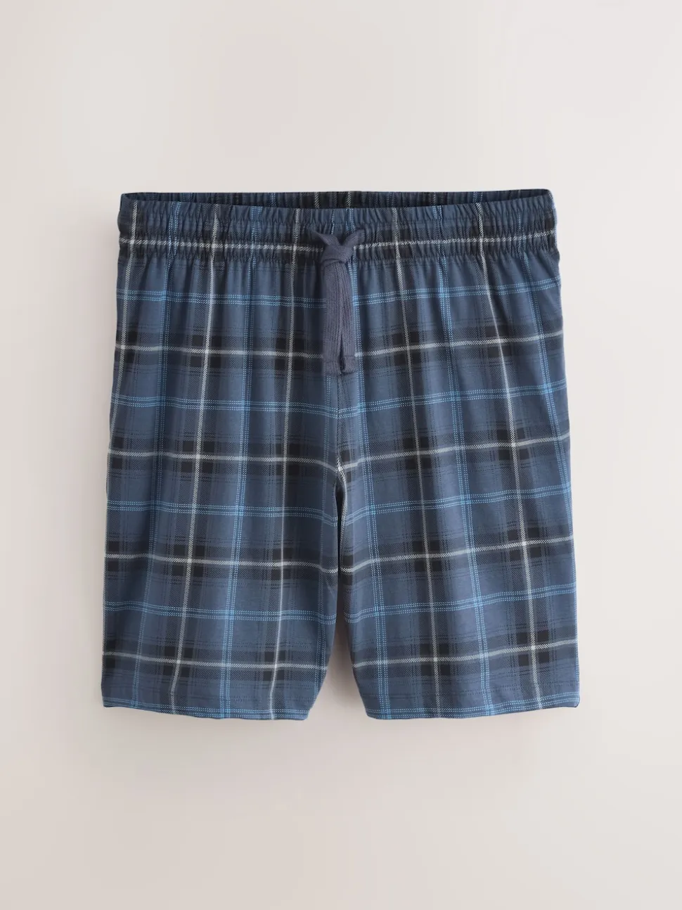 Black/Navy Blue Check Short Sleeve Jersey Pyjamas Set 2 Pack