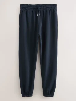 Black/Navy Blue Cuffed Brushback Heavyweight Open 2 Pack Joggers