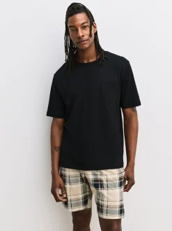 Black/Navy Blue Jersey Check Short Sleeve Pyjamas Set 3 Pack