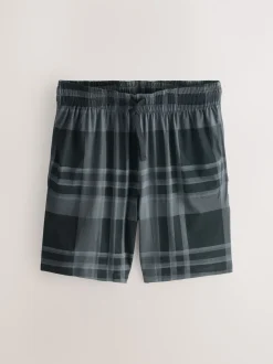 Black/Navy Blue Jersey Check Short Sleeve Pyjamas Set 3 Pack