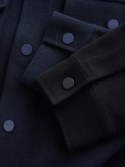 Black/Navy Blue Jersey Twill Popper Shackets 2 Pack
