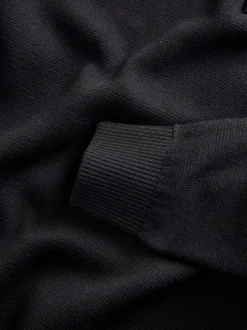 Black/Navy Blue N.Premium 100% Cotton Regular Fit Premium Quarter Zip Jumpers 2 Pack
