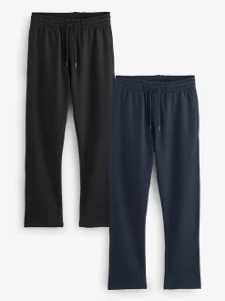 Black/Navy Blue Open Brushback Heavyweight Open 2 Pack Joggers
