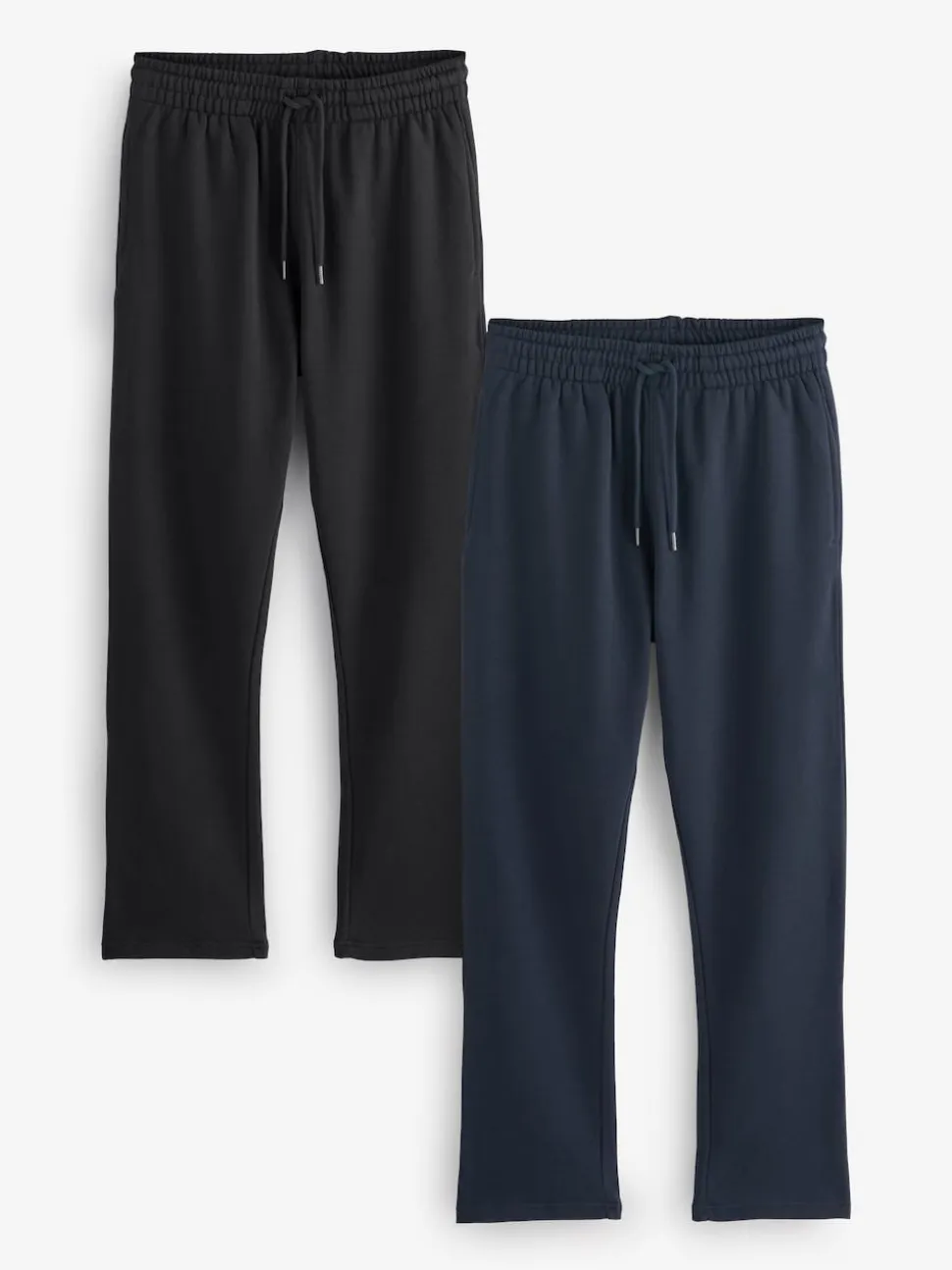 Black/Navy Blue Open Brushback Heavyweight Open 2 Pack Joggers