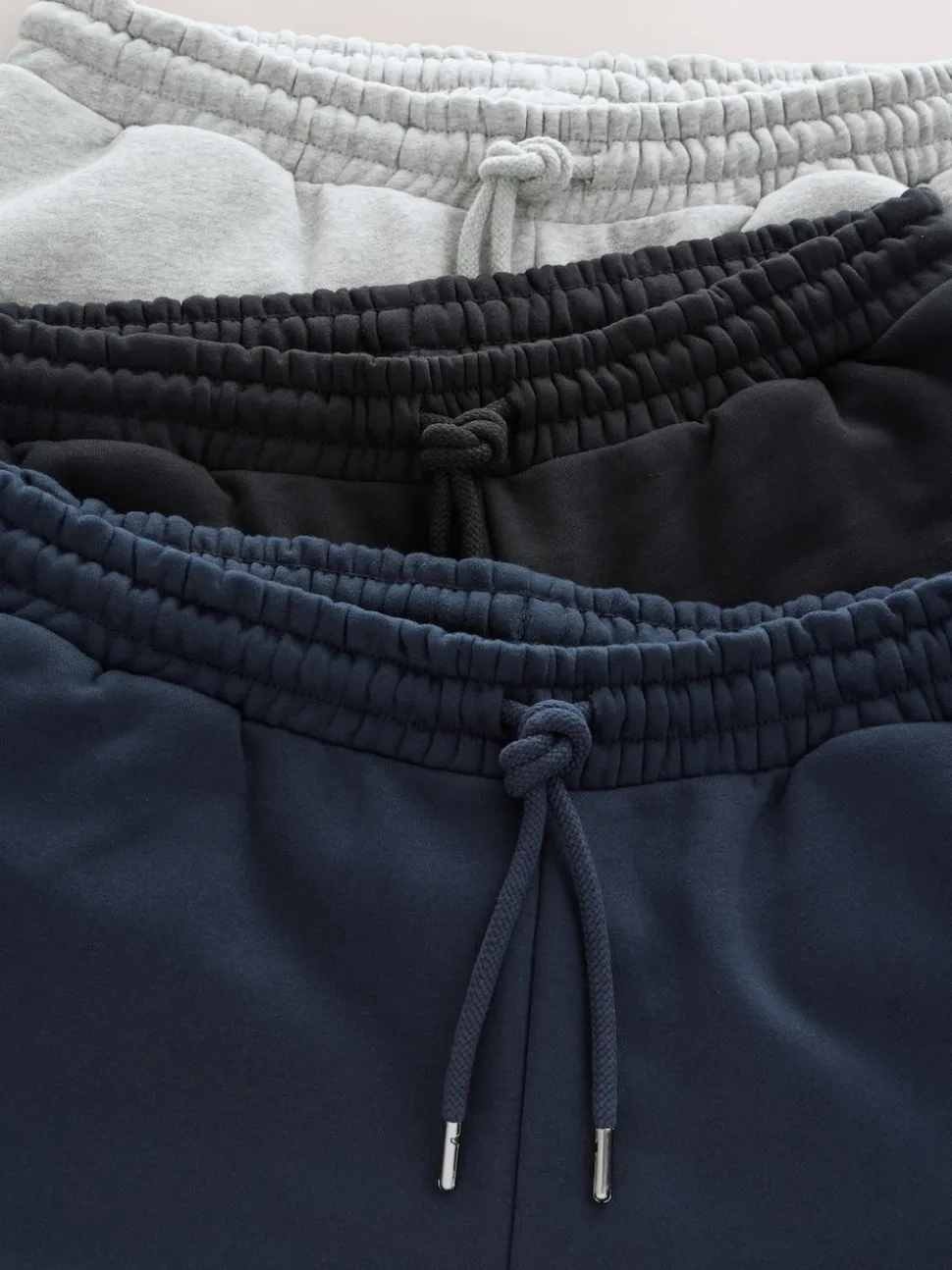 Black/Navy Blue/Grey Marl Brushback Heavyweight 3 Pack Joggers