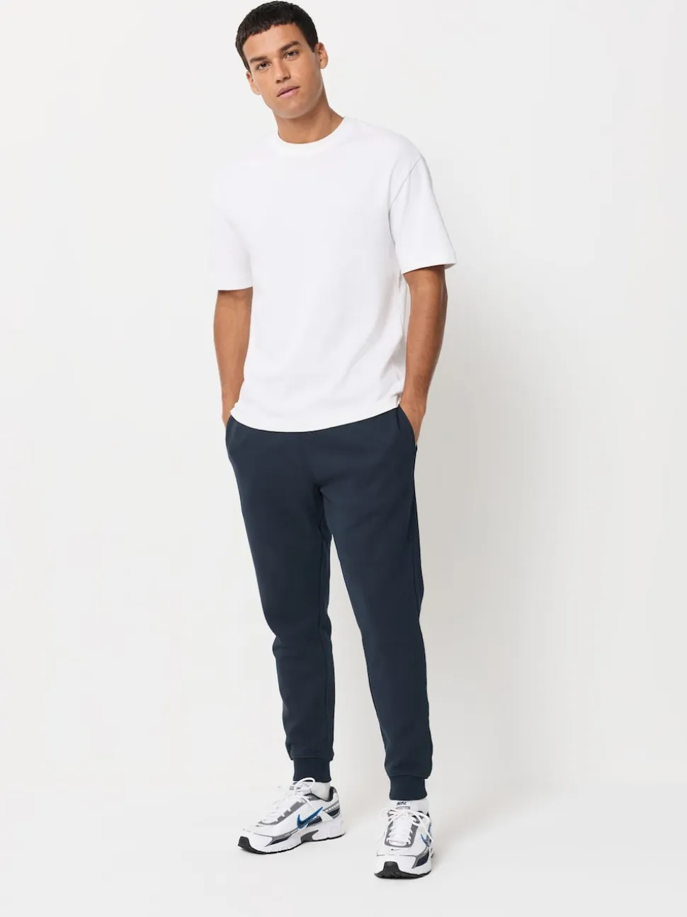 Black/Navy Blue/Grey Slim Fit Cotton Rich Jersey Joggers 3 Pack