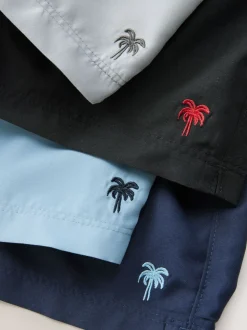 Black/Navy Blue/Light Blue/Grey Essential Swim Shorts 4 Pack