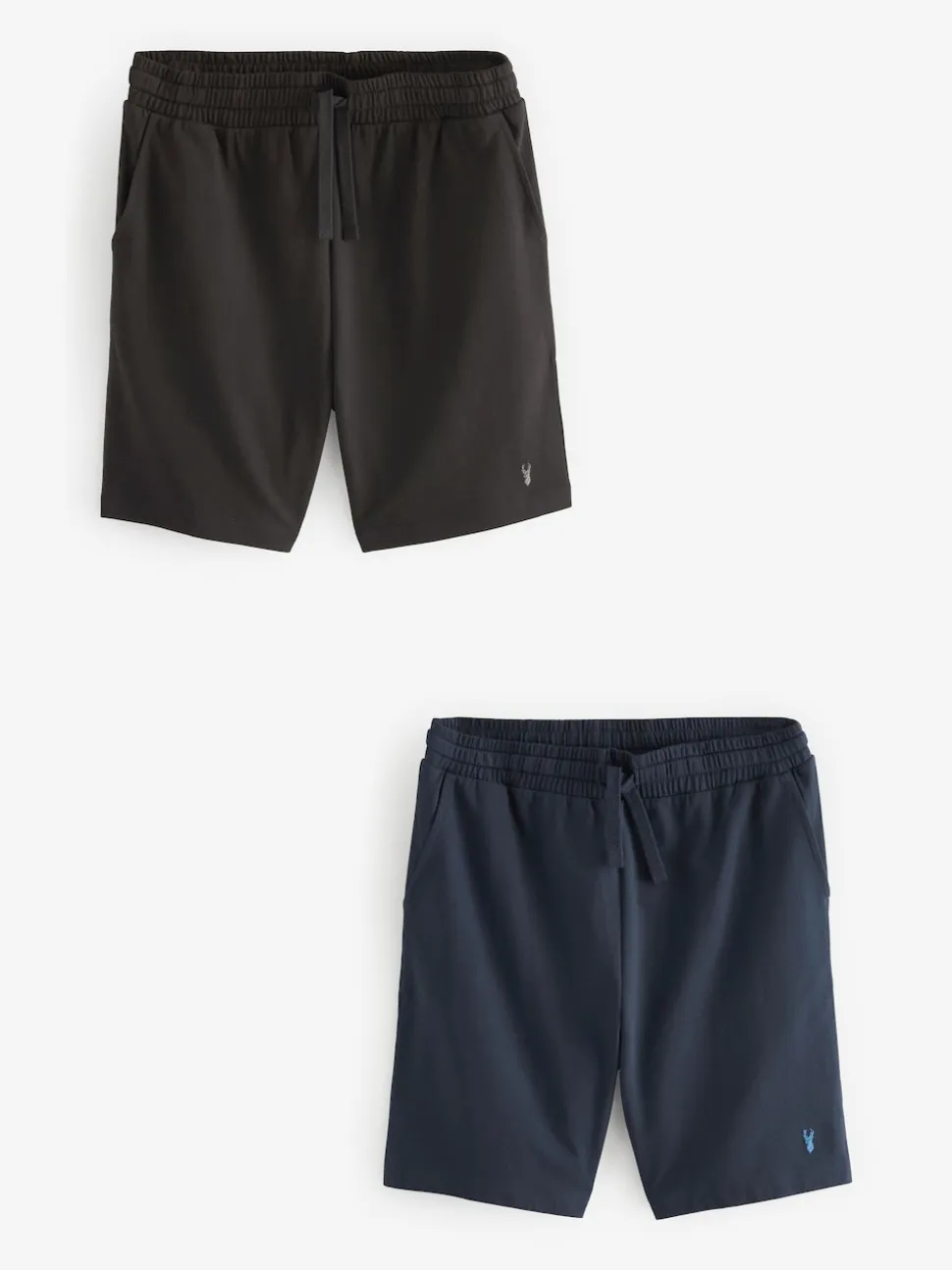 Black/Navy Loopback Soft Touch 2 Pack Jogger Shorts