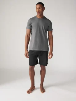 Black/Navy Loopback Soft Touch 2 Pack Jogger Shorts