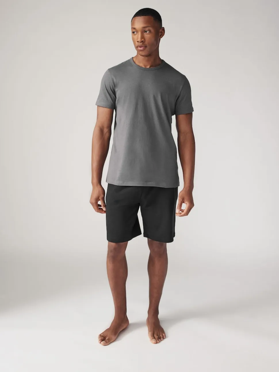 Black/Navy Loopback Soft Touch 2 Pack Jogger Shorts