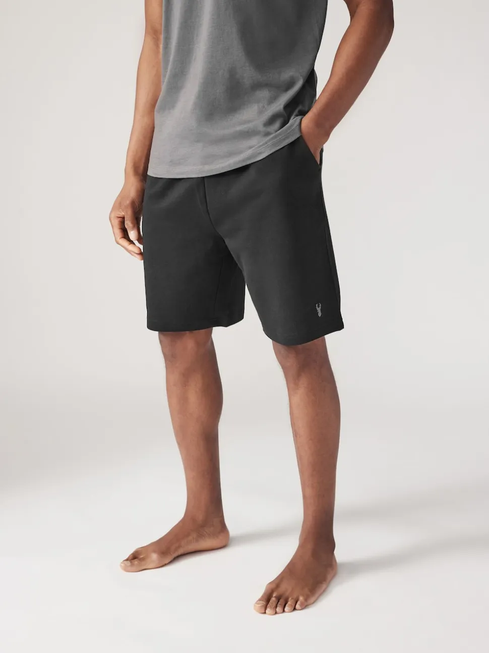 Black/Navy Loopback Soft Touch 2 Pack Jogger Shorts