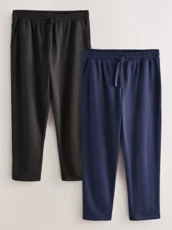 Black/Navy Open Loopback Soft Touch 2 Pack Open Joggers