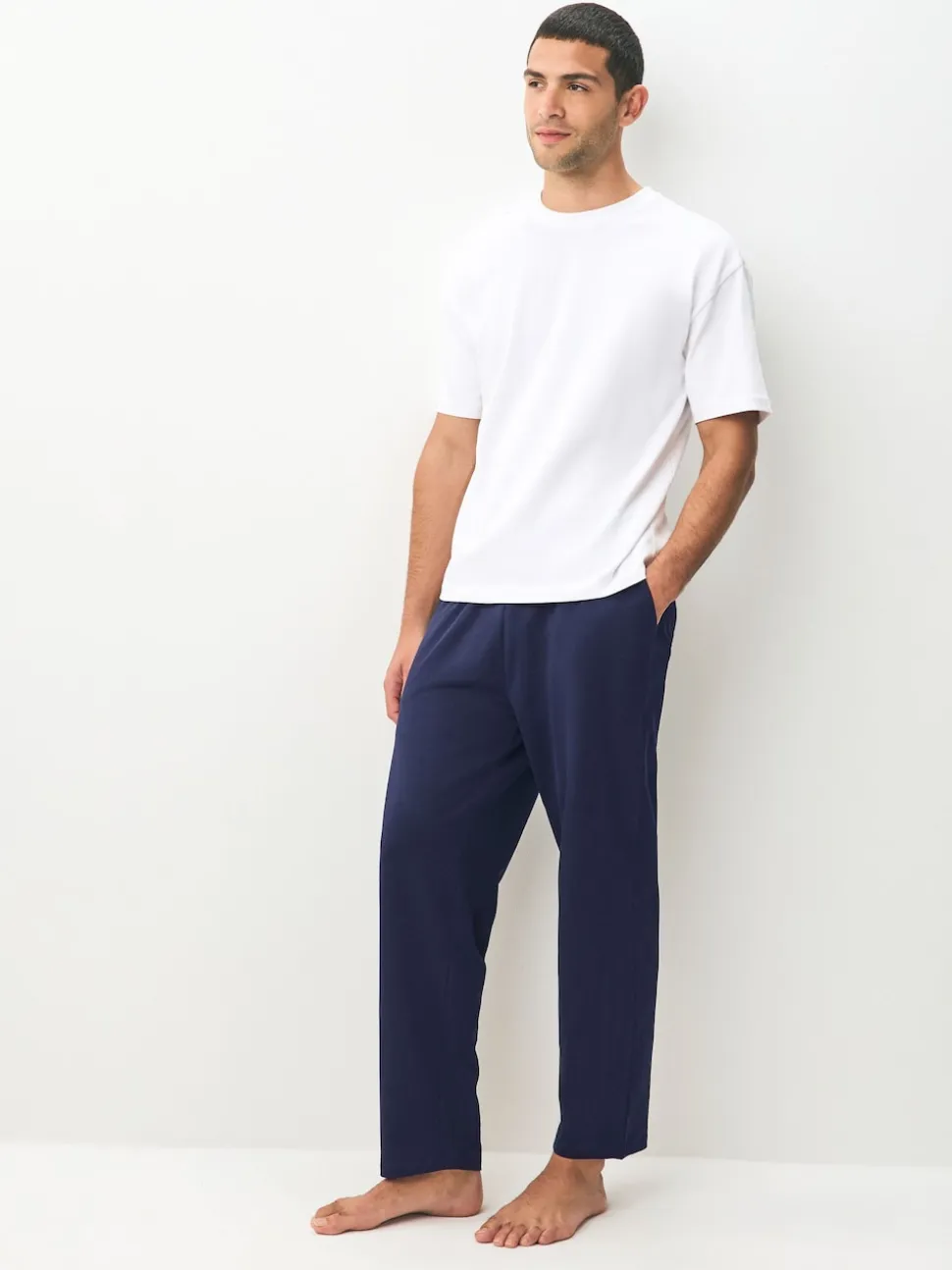Black/Navy Open Loopback Soft Touch 2 Pack Open Joggers