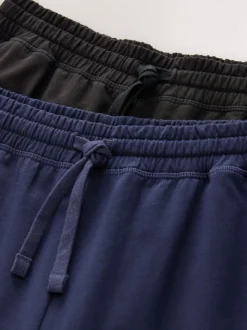 Black/Navy Open Loopback Soft Touch 2 Pack Open Joggers