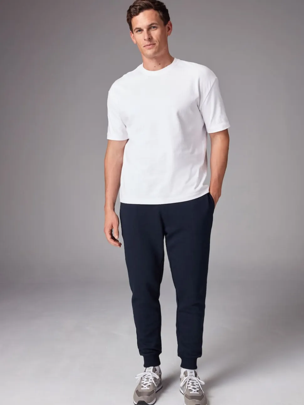 Black/Navy Slim Fit Brushback Heavyweight 2 Pack Joggers