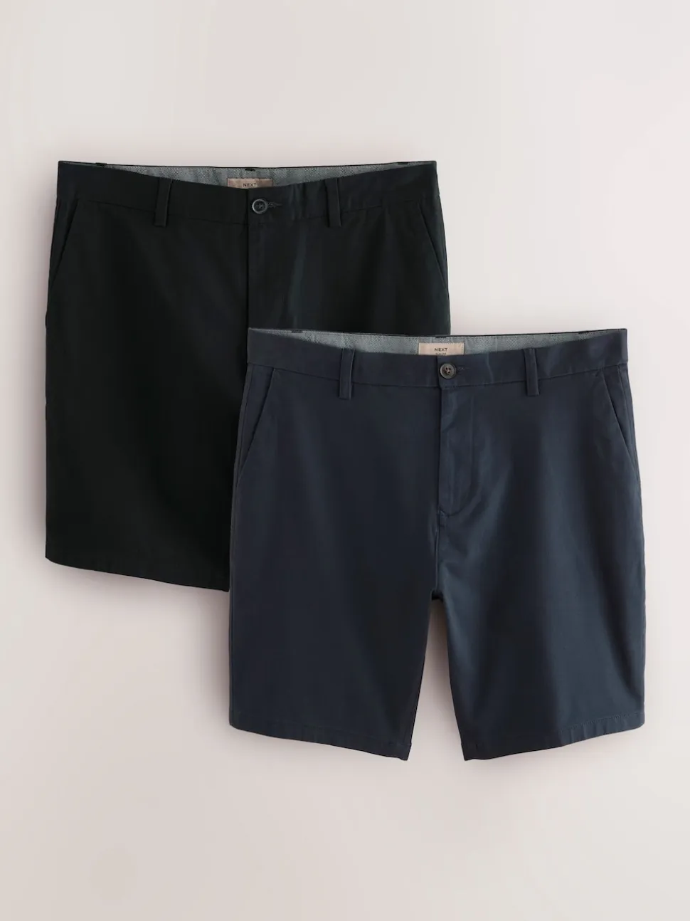Black/Navy Slim Fit Stretch Chino Shorts 2 Pack