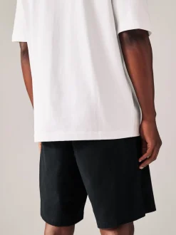 Black/Navy Straight Fit Stretch Chino Shorts 2 Pack