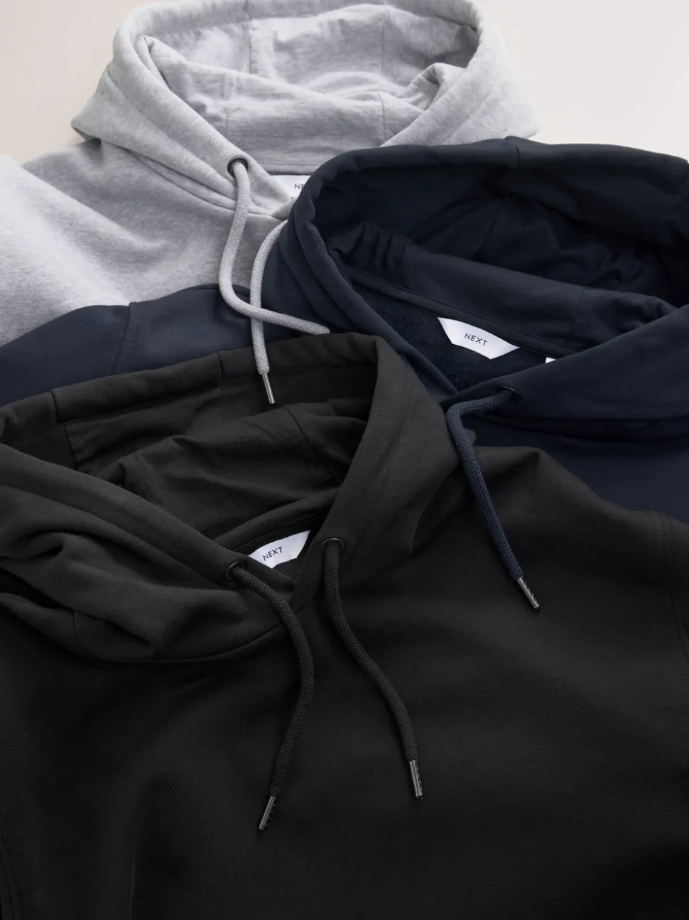 Black/Navy/Grey Marl Jersey Hoodies 3 Pack
