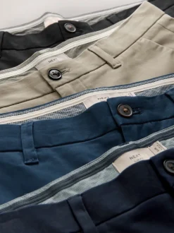 Black/Navy/Stone/Blue Slim Stretch Chino Trousers 4 Pack