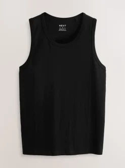 Black/Navy/White/Blue 100% Cotton Vests 4 Pack