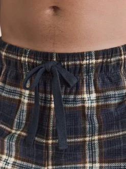Black/Neutral Check Motionflex Corded Cosy Cuffed Pyjama Bottoms