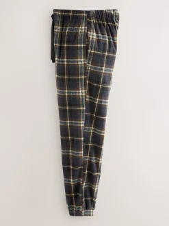 Black/Neutral Check Motionflex Corded Cosy Cuffed Pyjama Bottoms