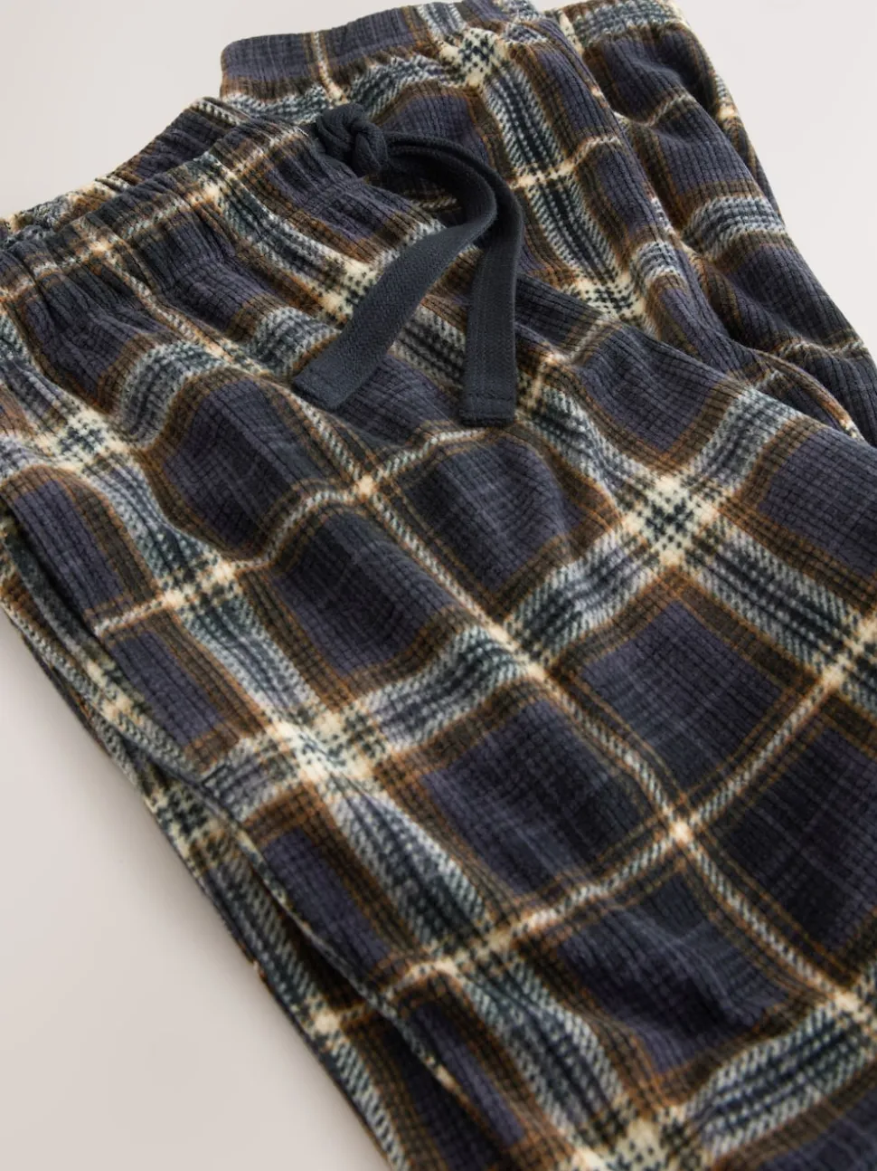 Black/Neutral Check Motionflex Corded Cosy Cuffed Pyjama Bottoms