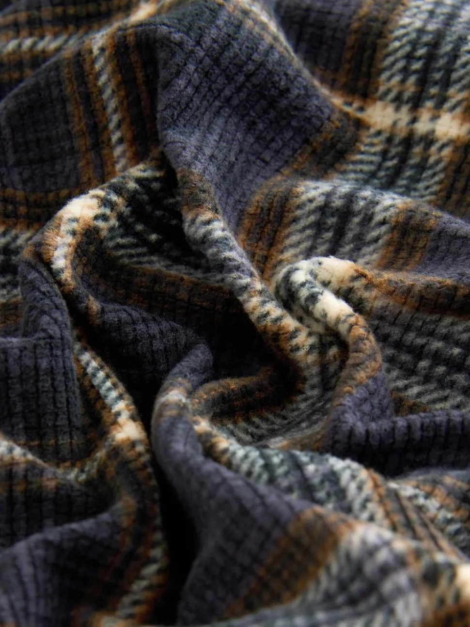 Black/Neutral Check Motionflex Corded Cosy Cuffed Pyjama Bottoms