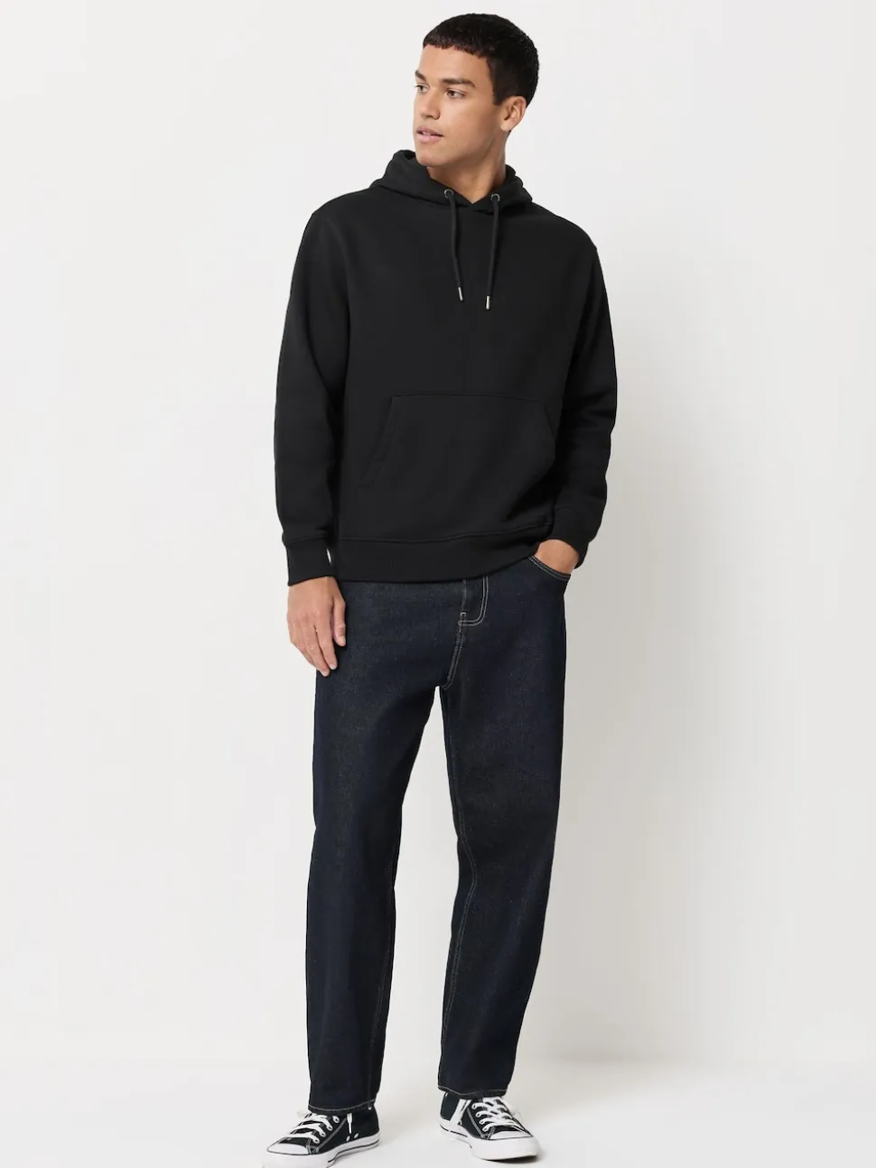 Black/Neutral Cotton Rich Jersey Overhead Hoodies 2 Pack
