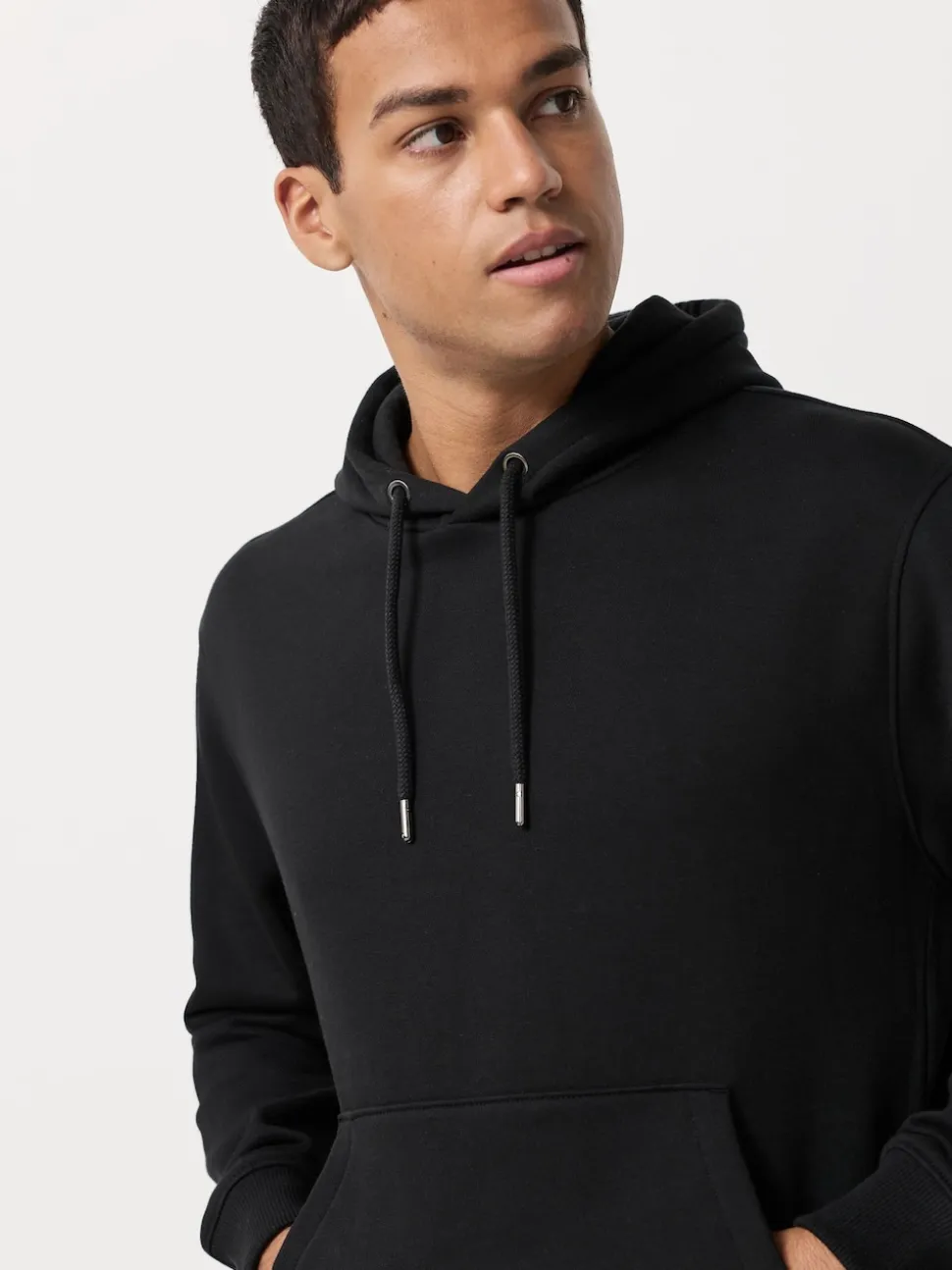 Black/Neutral Cotton Rich Jersey Overhead Hoodies 2 Pack