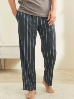 Black/Neutral Stripe Motionflex Cosy Short Sleeve Pyjamas Set
