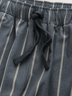 Black/Neutral Stripe Motionflex Cosy Short Sleeve Pyjamas Set