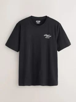 Black/Neutral/Green Regular Fit Graphic Print T-Shirts 3 Pack