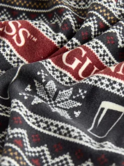 Black/Red Fairisle Guinness License Long Pyjama Bottoms