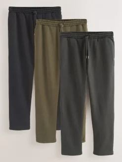 Black/Slate Grey/Khaki Green Brushback Heavyweight 3 Pack Joggers