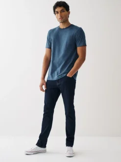 Black/Slate/Grey Marl/White/Navy/Blue Regular Fit Essential Cotton T-Shirts 6 Pack