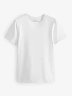 Black/Slate/Grey Marl/White/Navy/Blue Regular Fit Essential Cotton T-Shirts 6 Pack