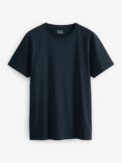 Black/Slate/Grey Marl/White/Navy/Blue Regular Fit Essential Cotton T-Shirts 6 Pack