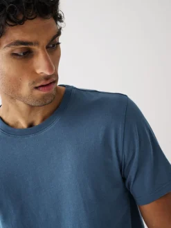 Black/Slate/Grey Marl/White/Navy/Blue Regular Fit Essential Cotton T-Shirts 6 Pack
