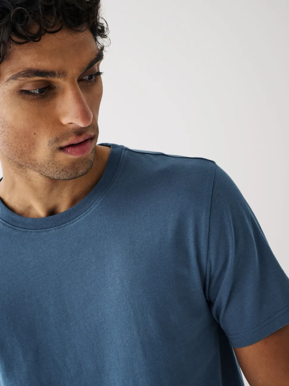 Black/Slate/Grey Marl/White/Navy/Blue Regular Fit Essential Cotton T-Shirts 6 Pack