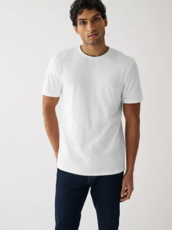 Black/Slate/Grey Marl/White/Navy/Blue Regular Fit Essential Cotton T-Shirts 6 Pack