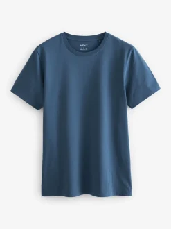 Black/Slate/Grey Marl/White/Navy/Blue Regular Fit Essential Cotton T-Shirts 6 Pack